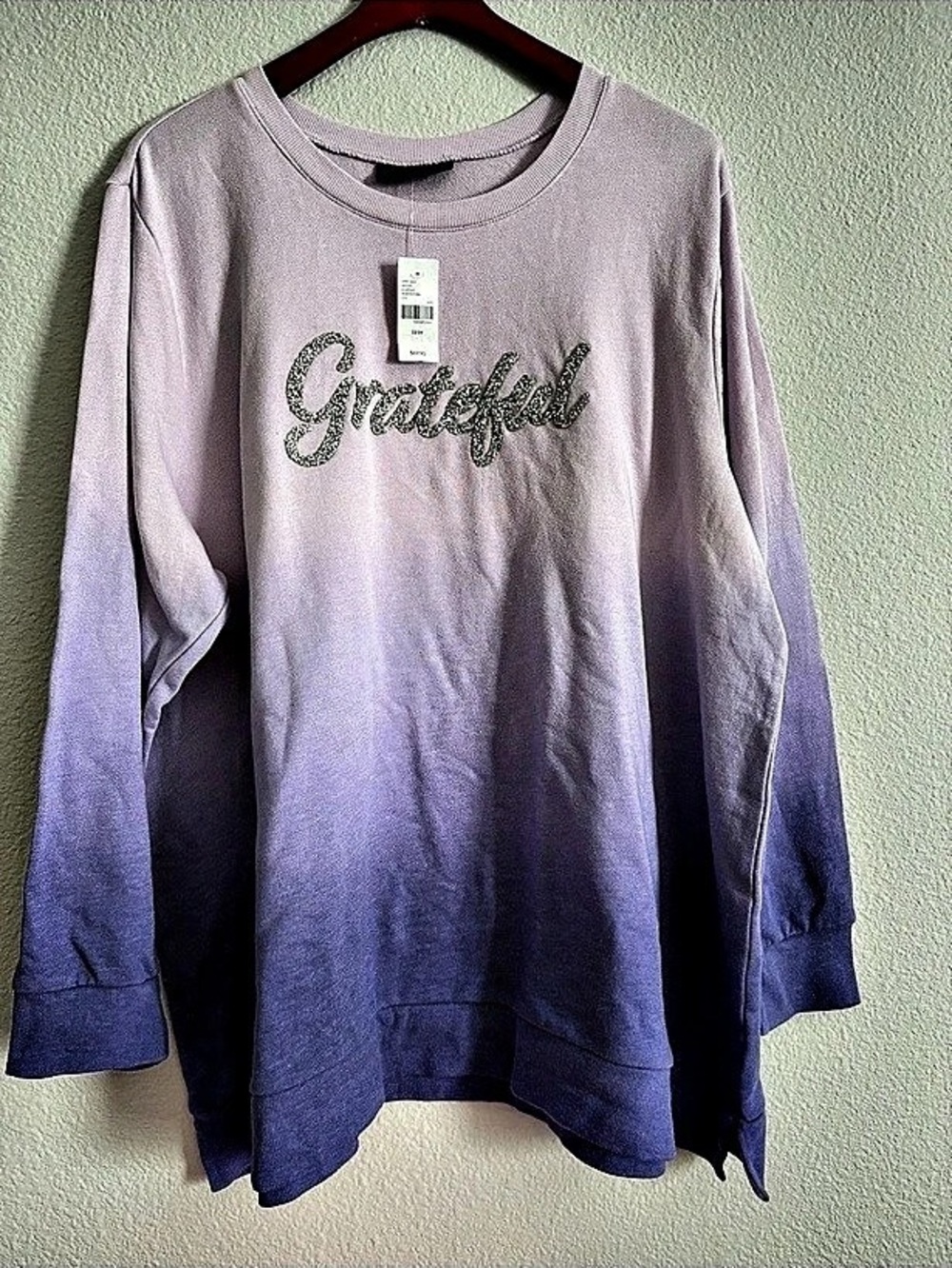 Lane Bryant Sequin Grateful Dip Dye Graphic Sweatshirt 22/24